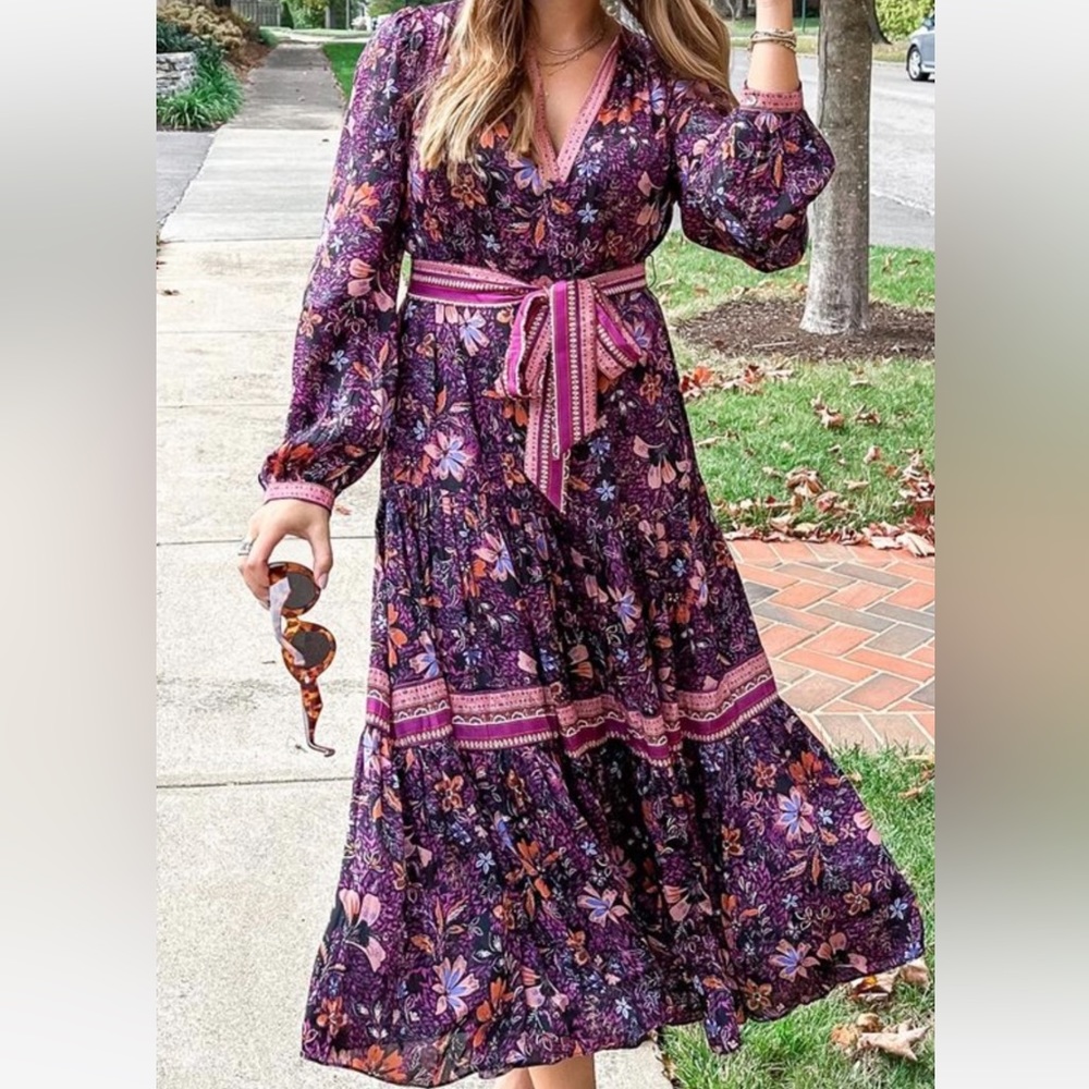Current Air purple paisley maxi/midi dress